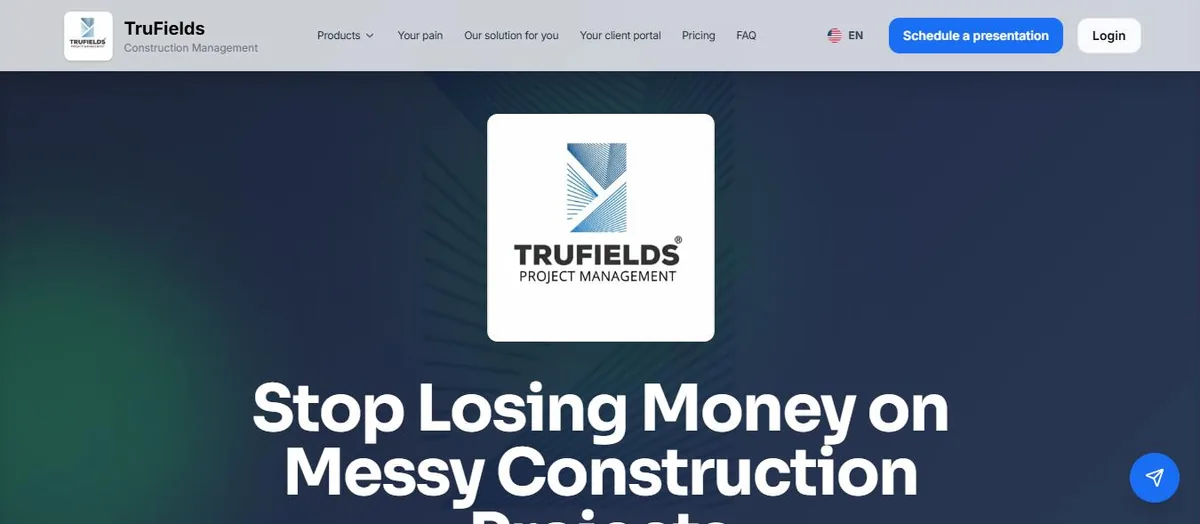 Homepage of the Trufields website